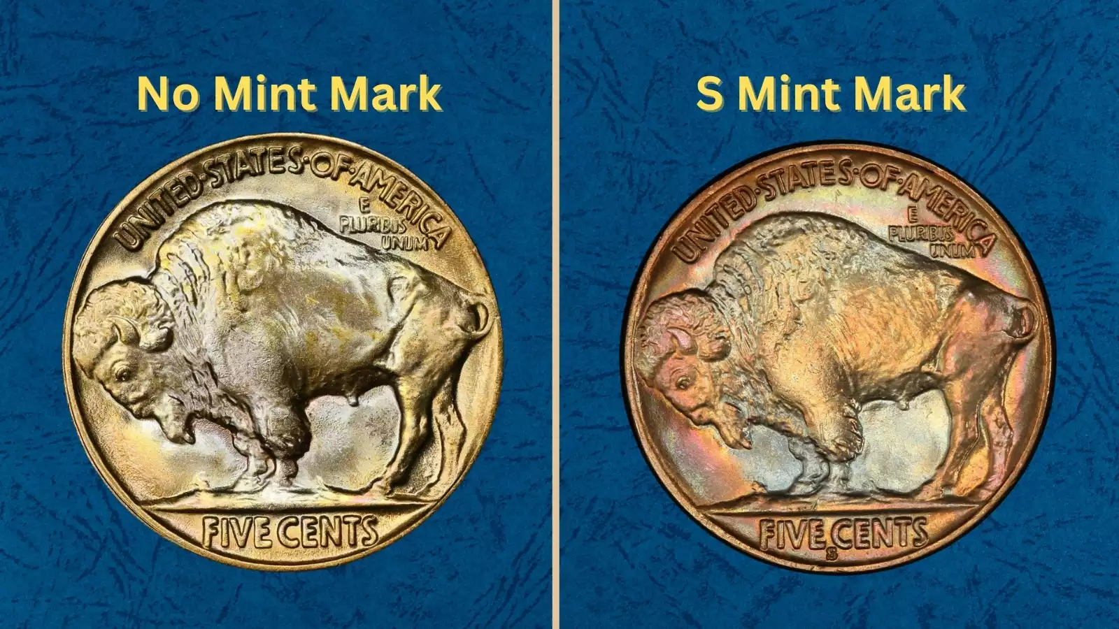 Group of 1930 Buffalo nickels in various grades from worn to uncirculated, showing range of preservation